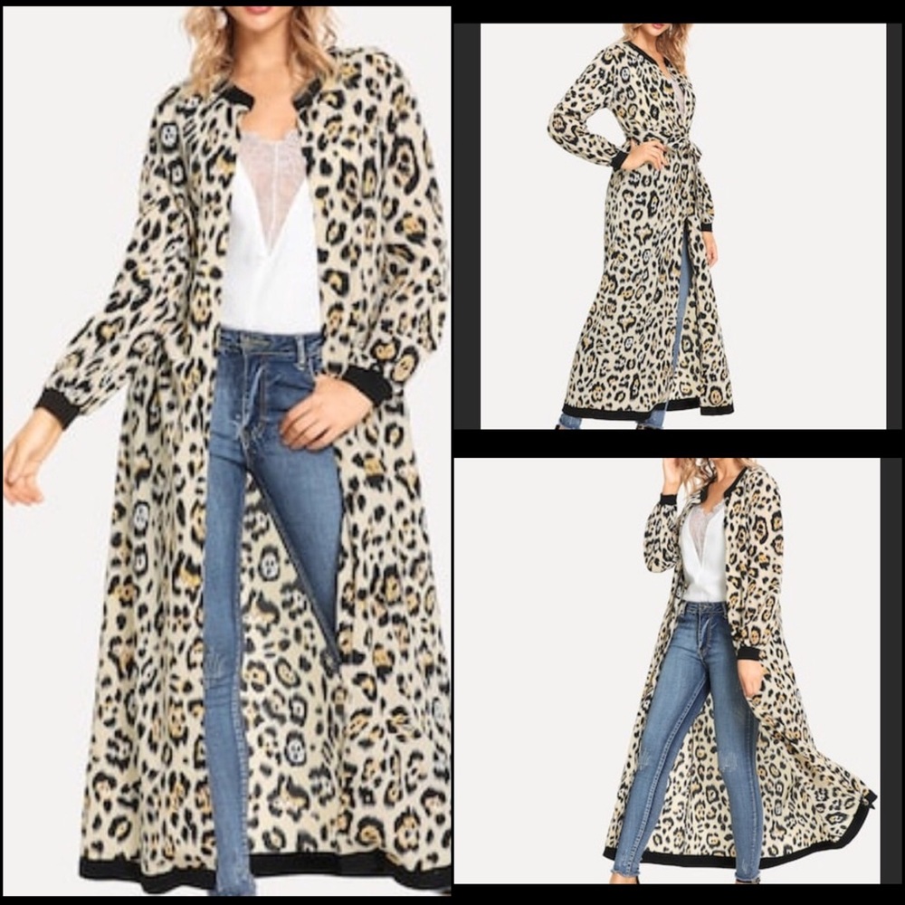 ✨Belted kimono! Women’s leopard. Chic  long duster - Picture 4 of 8